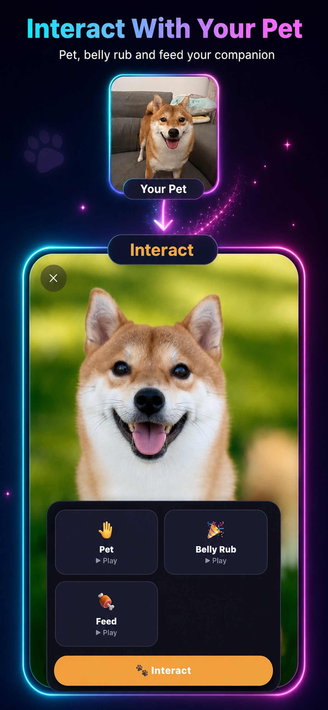 PetLovesYou 3D pet companion home screen