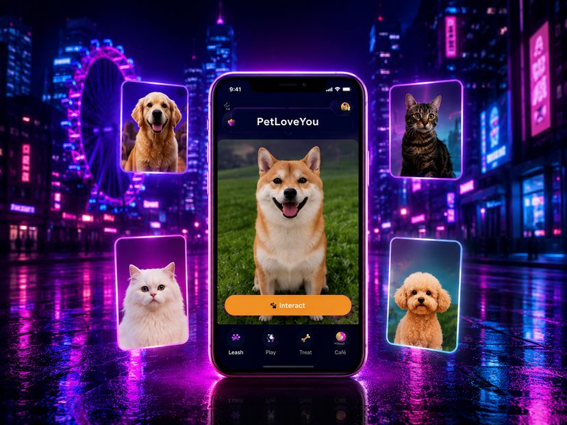 PetLovesYou app showing multiple pets